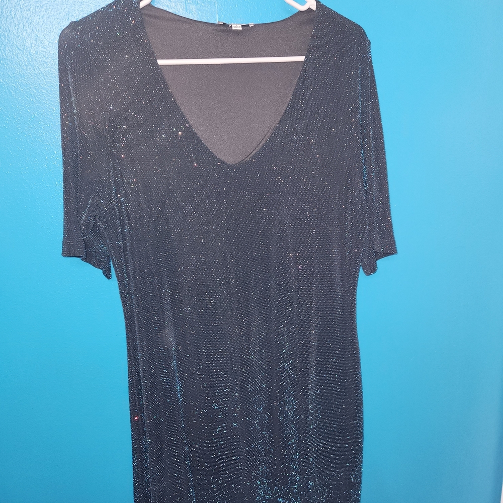 White Birch Black V-Neck Dress